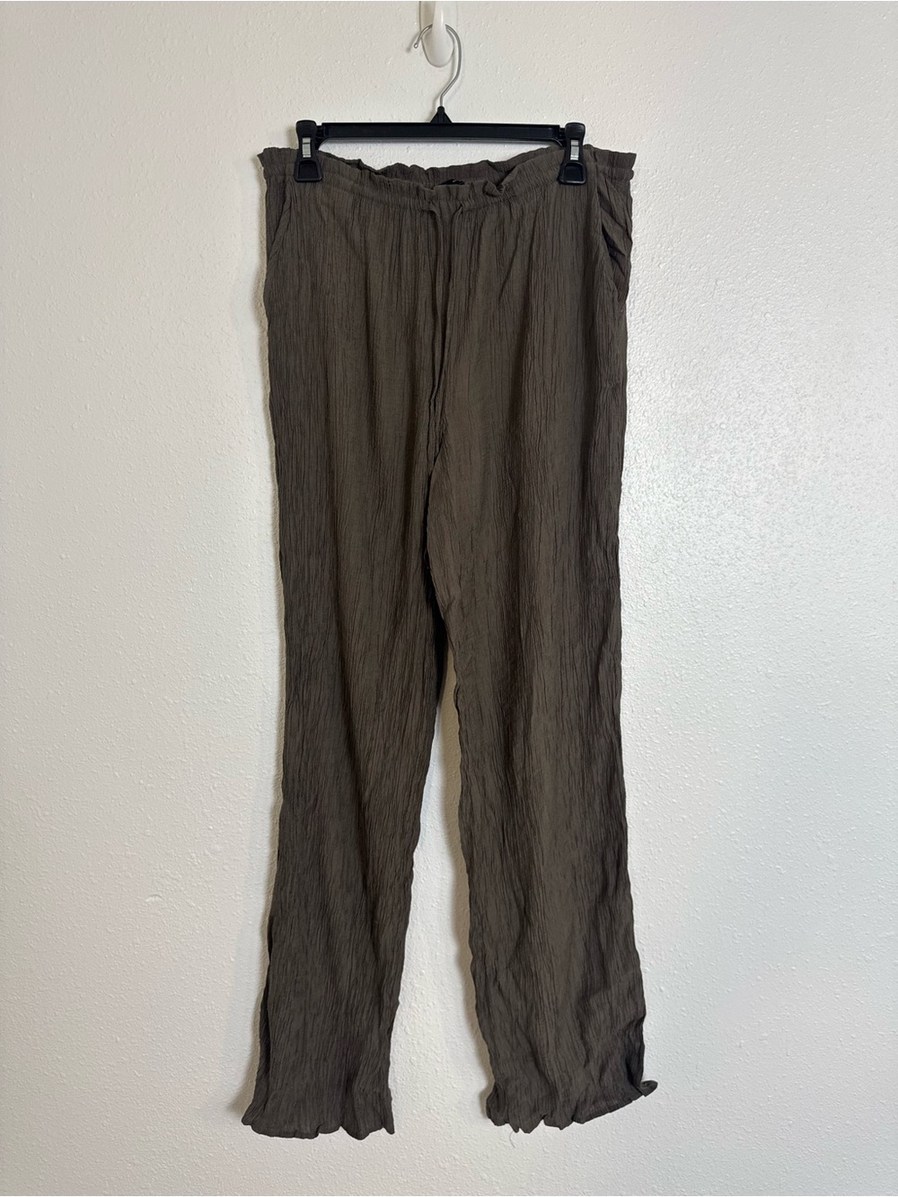 Zara crinkle wide leg pants